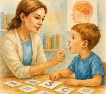 Speech therapy session for a child with developmental language disorder in Dubai