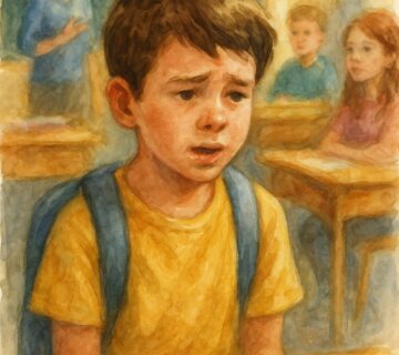 Stuttering child in speech therapy session in Dubai