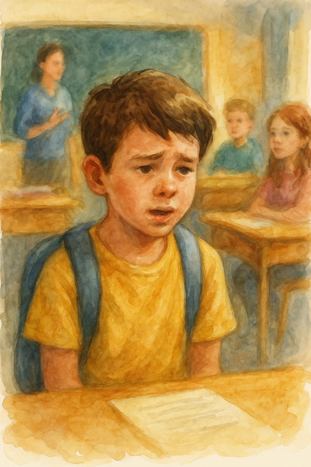 Stuttering child in speech therapy session in Dubai