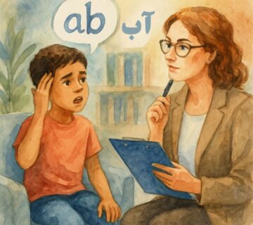 Bilingual speech delay in Dubai | bilingual child speech therapy session in Dubai with Dr. Azizreza Ghasemzadeh